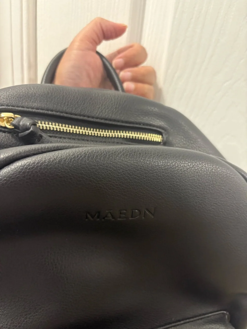 Maedn Black Vegan Leather Diaper Bag NWOT